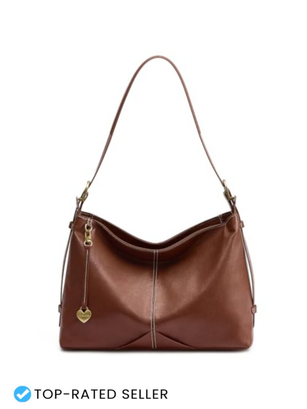 Faux Leather Hobo Bag Medium Adjustable Strap Zipper Tote